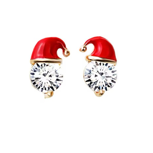 Crystal Santa Hat Earrings - Picture 1 of 2